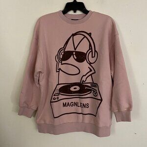 Magnlens Graphic Oversized Fleece Sweatshirt XS